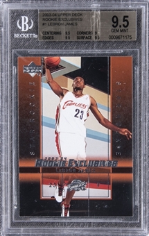 2003/04 UD Rookie Exclusives #1 LeBron James Rookie Card - BGS GEM MINT 9.5